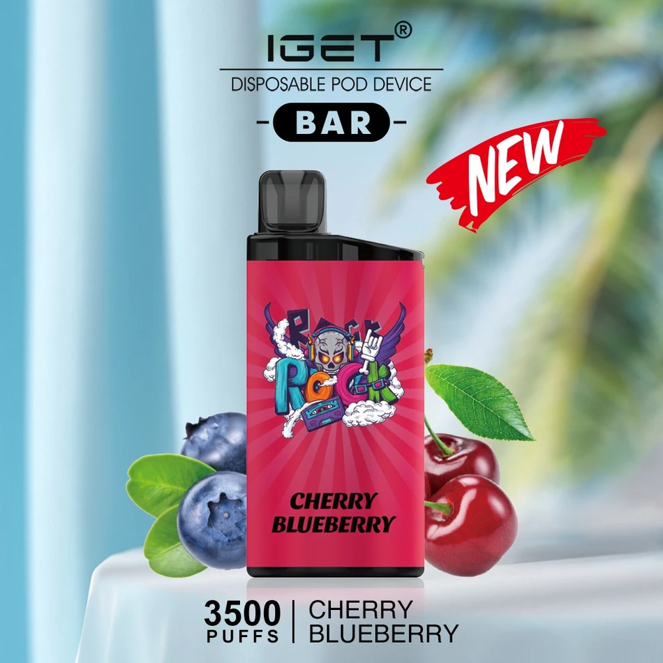 IGET BAR CHERRY BLUEBERRY 3500 Puffs Disposable Vape-Mymoods.vip