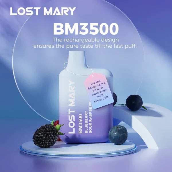 LOSTMARY BM3500 BLUBERRY SOUR RASPBERRY(ノンニコチン)-Mymoods.vip