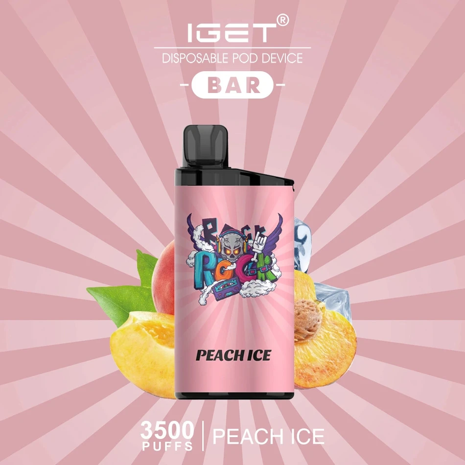 IGET BAR PEACH ICE 3500 Puffs Disposable Vape-Mymoods.vip