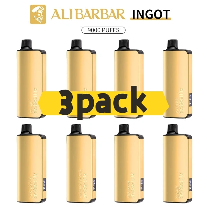 ALIBARBAR INGOT 9000 Puffs 3pack Multiple flavors