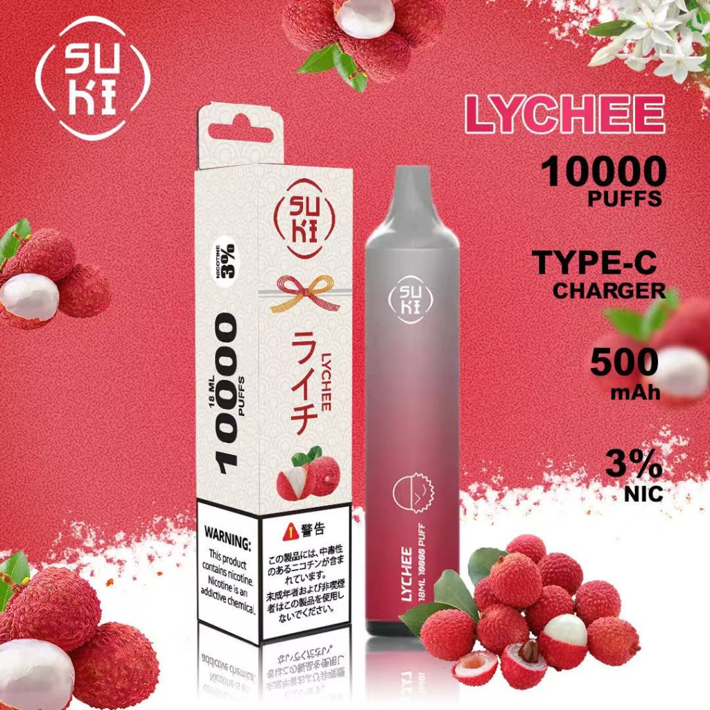 SUKI 10000 Puffs -lychee- 3 pack