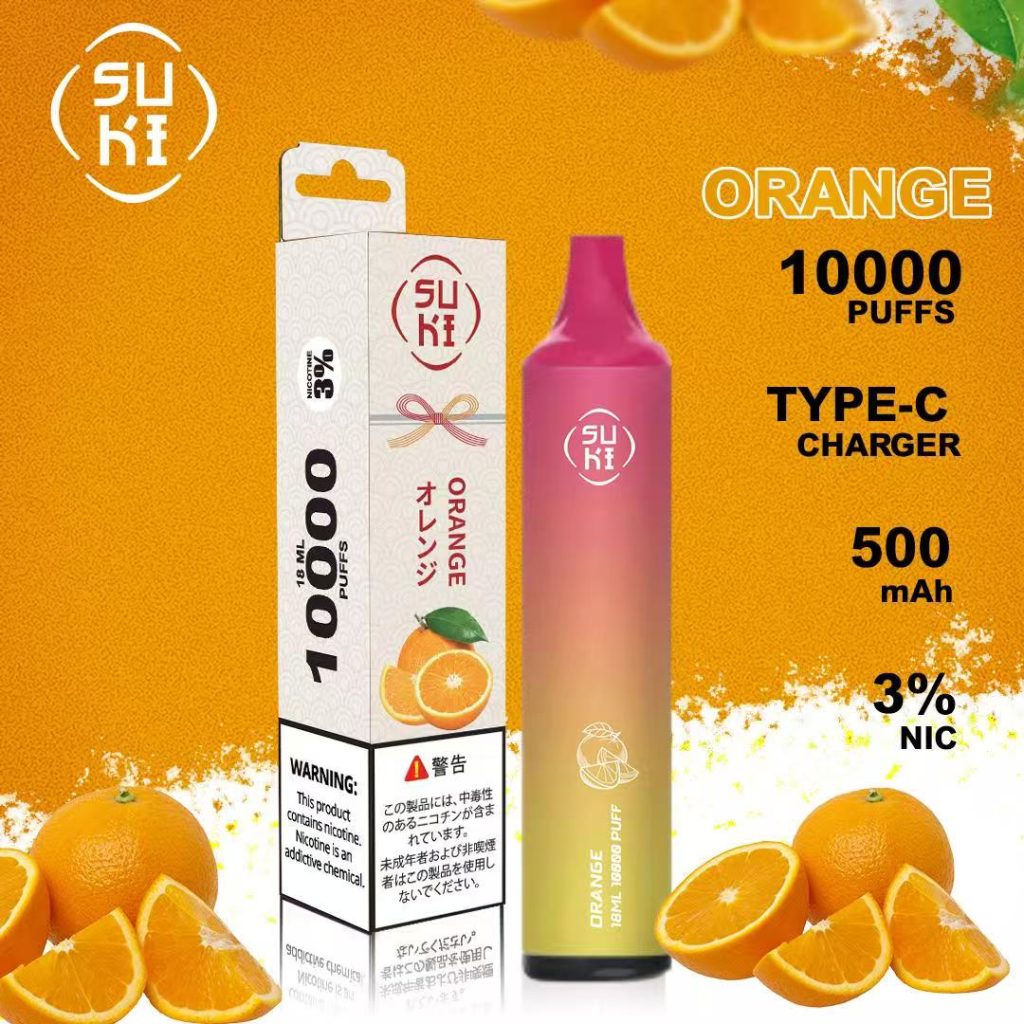 SUKI 10000 Puffs - orange- 3 pack