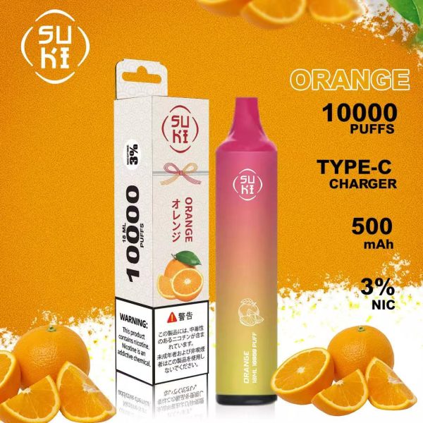 SUKI 10000 Puffs - orange- 3 pack