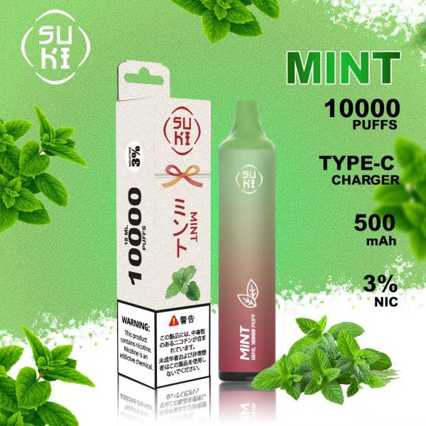 SUKI 10000 Puffs - mint- 3 pack