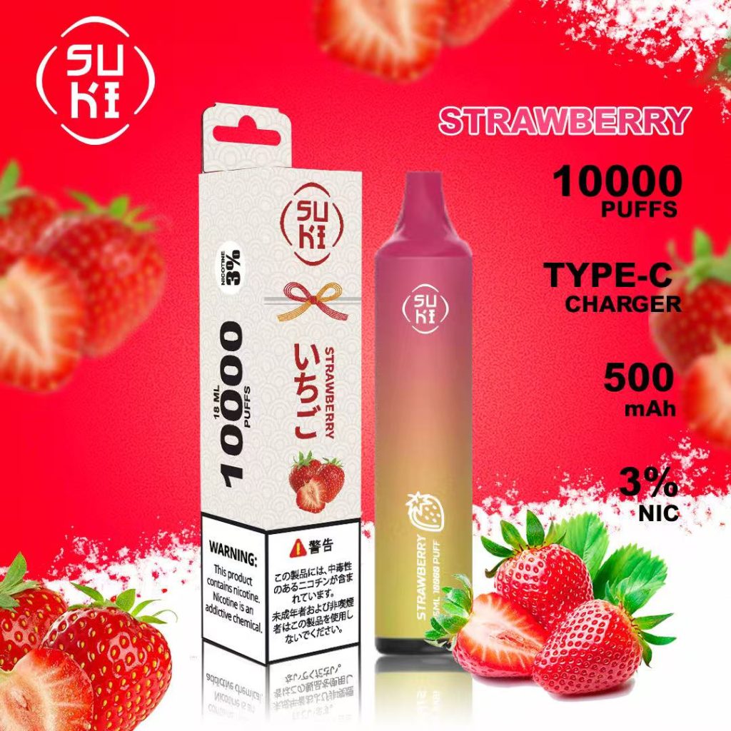 SUKI 10000 Puffs - strawberry- 3 pack