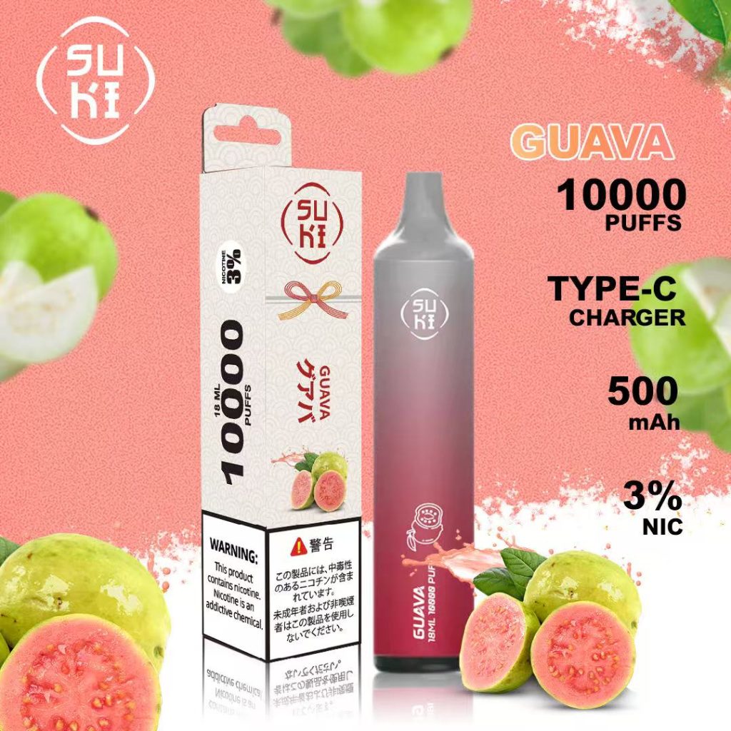 SUKI 10000 Puffs - guava- 3 pack