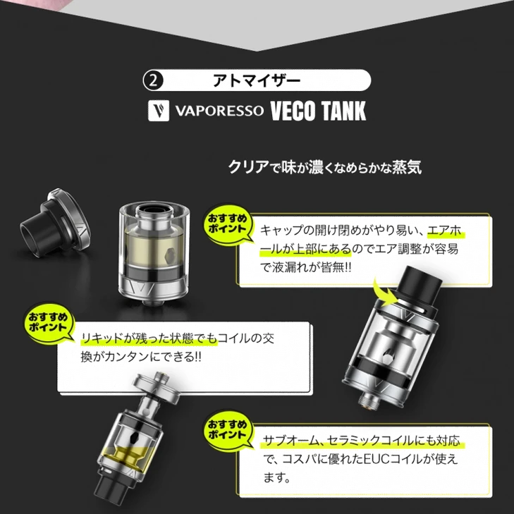 alibarbar ニコチンのメッシュコイルとニコチン塩リキッドの供給構造を示すイメージ