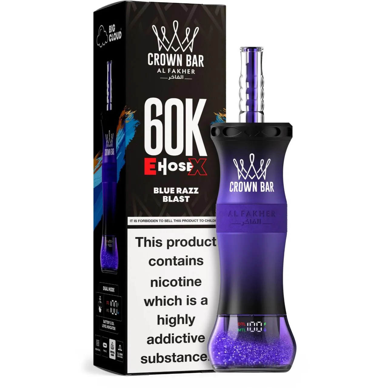 Al Fakher Crown Bar E Hose X 60k Puffs-10パック以上 - 画像 (9)