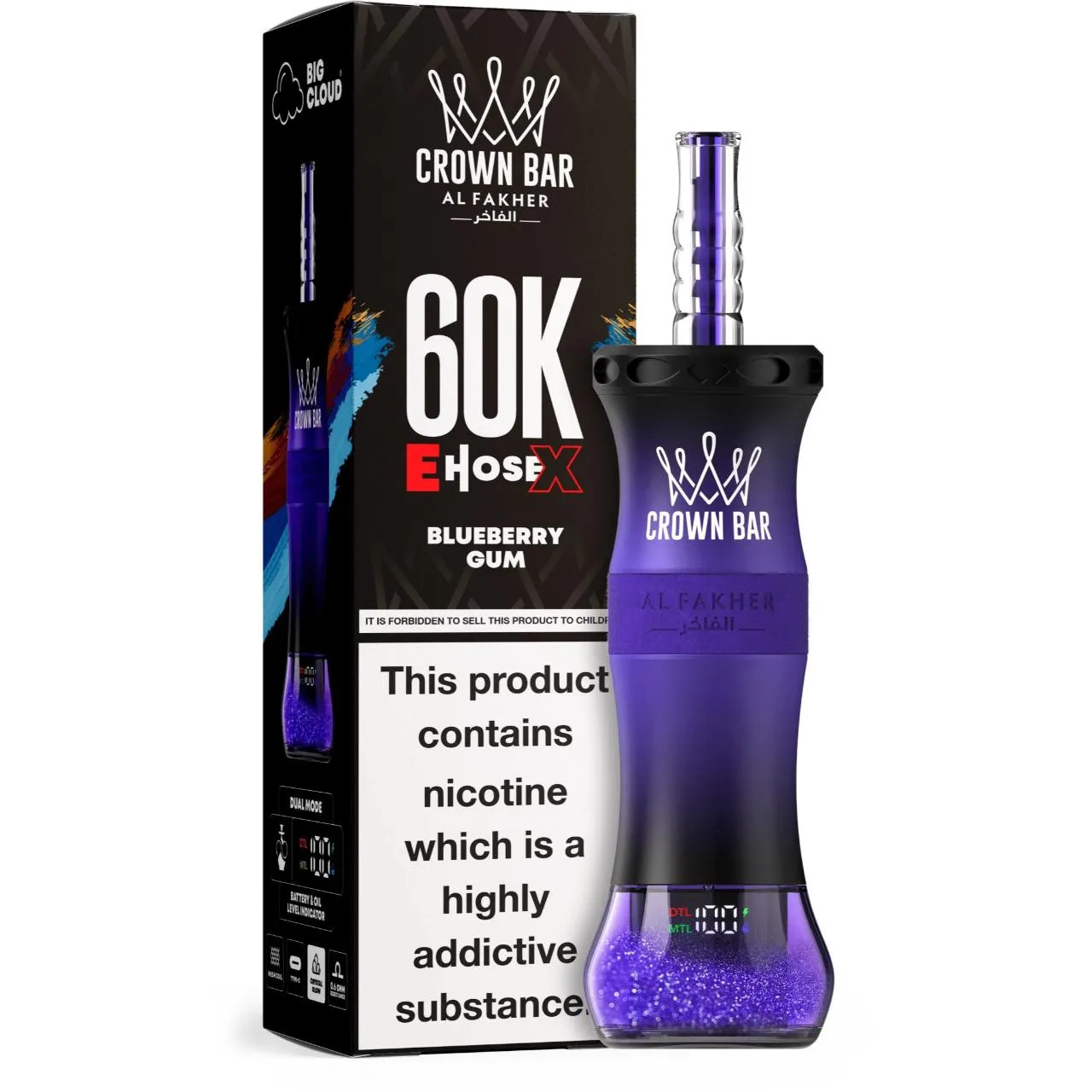 Al Fakher Crown Bar E Hose X 60k Puffs-10パック以上 - 画像 (11)
