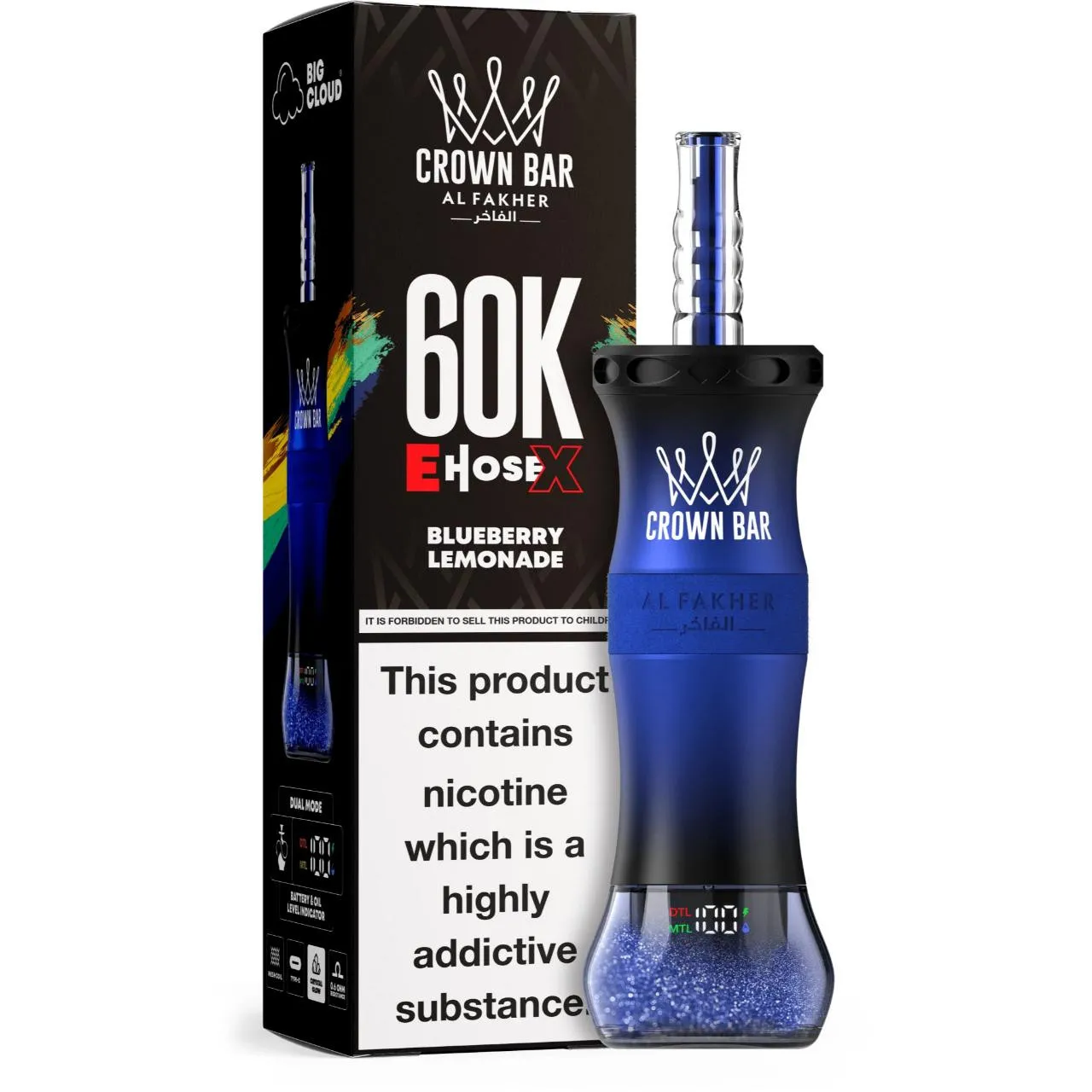 Al Fakher Crown Bar E Hose X 60k Puffs-10パック以上 - 画像 (15)
