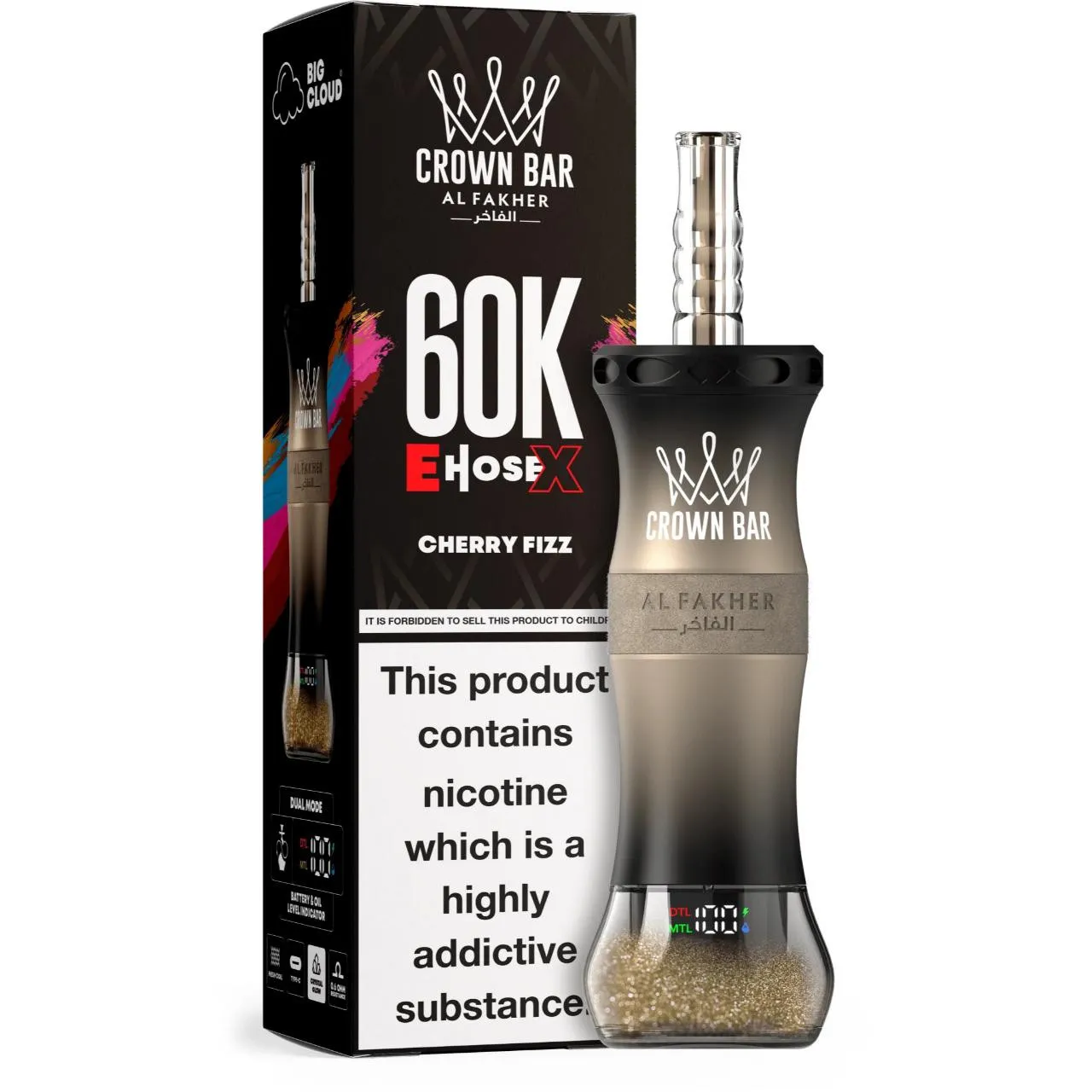 Al Fakher Crown Bar E Hose X 60k Puffs-10パック以上 - 画像 (12)