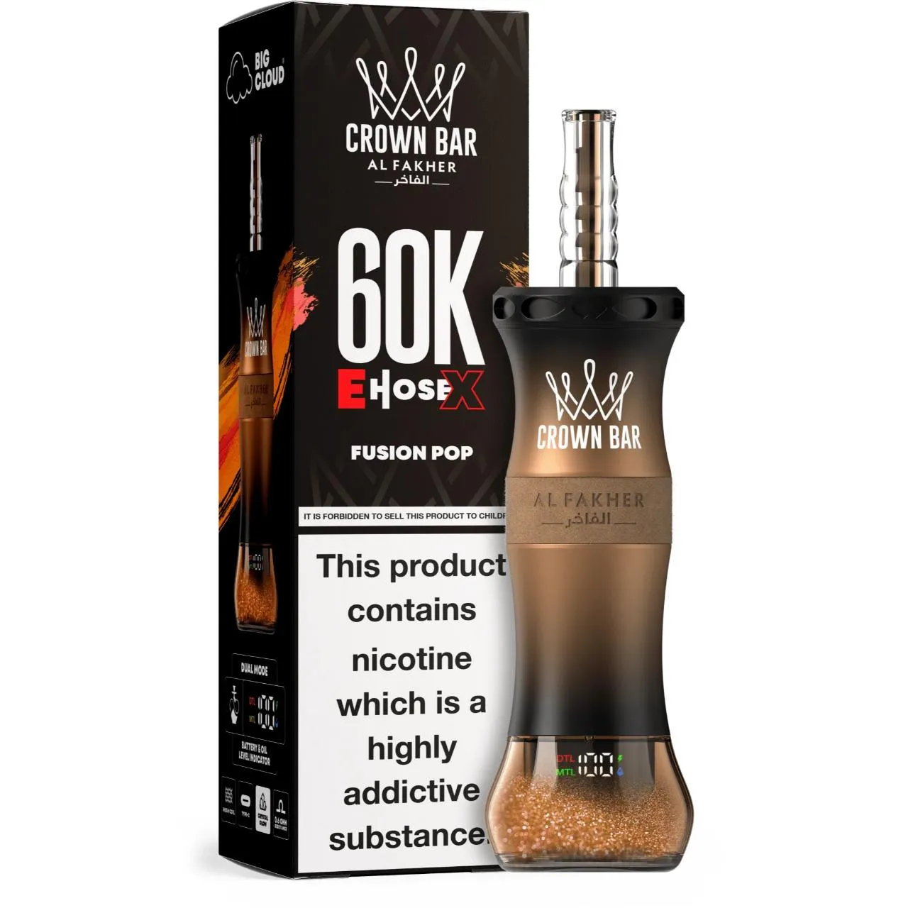 Al Fakher Crown Bar E Hose X 60k Puffs-10パック以上 - 画像 (13)