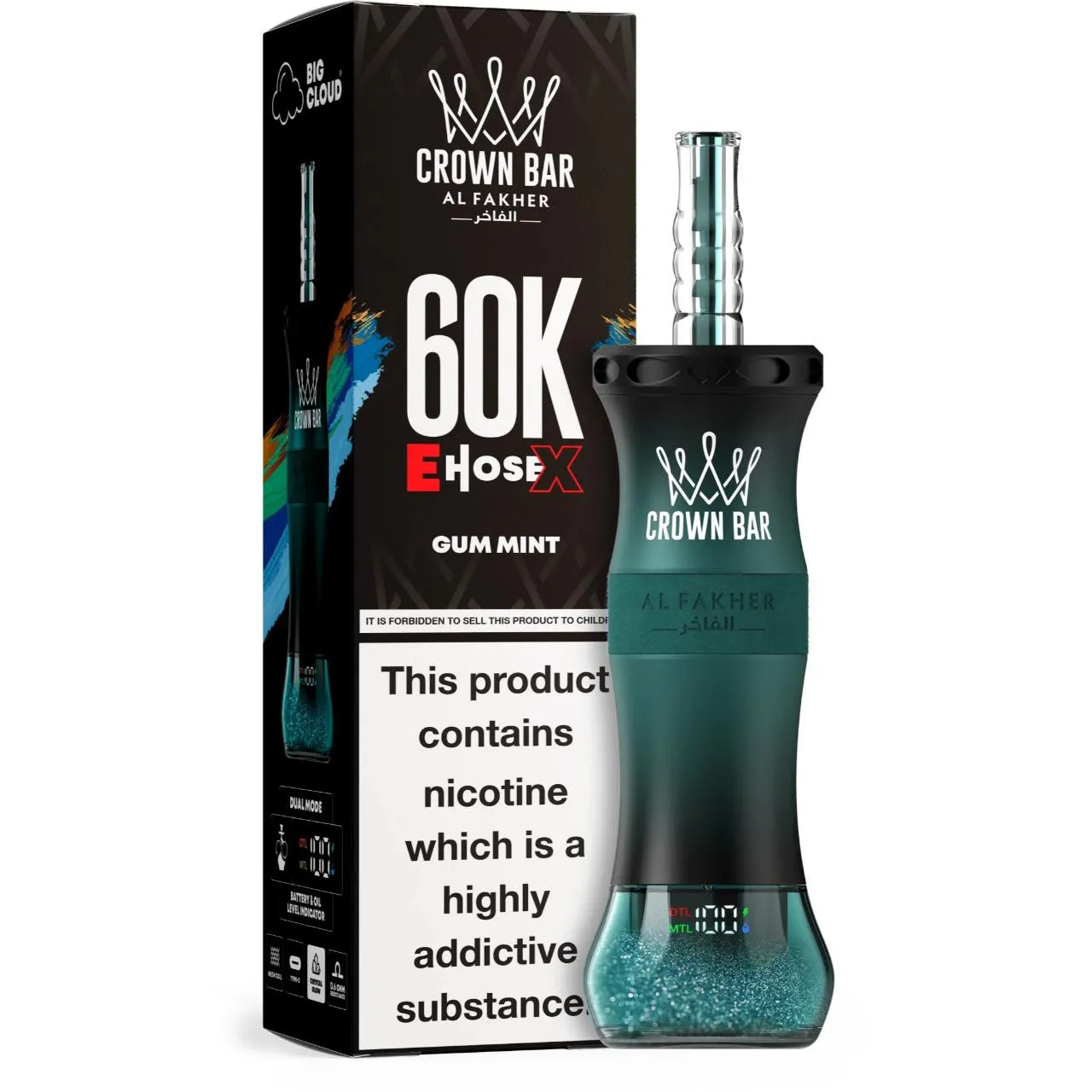 Al Fakher Crown Bar E Hose X 60k Puffs-10パック以上 - 画像 (16)