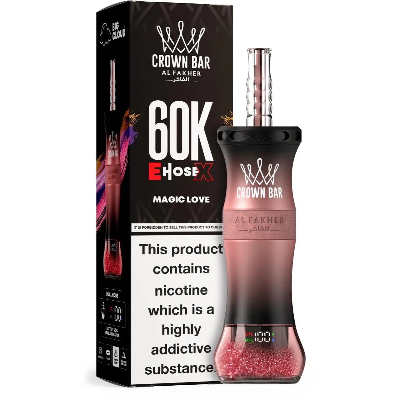 Al Fakher Crown Bar E Hose X 60k Puffs-10パック以上 - 画像 (17)