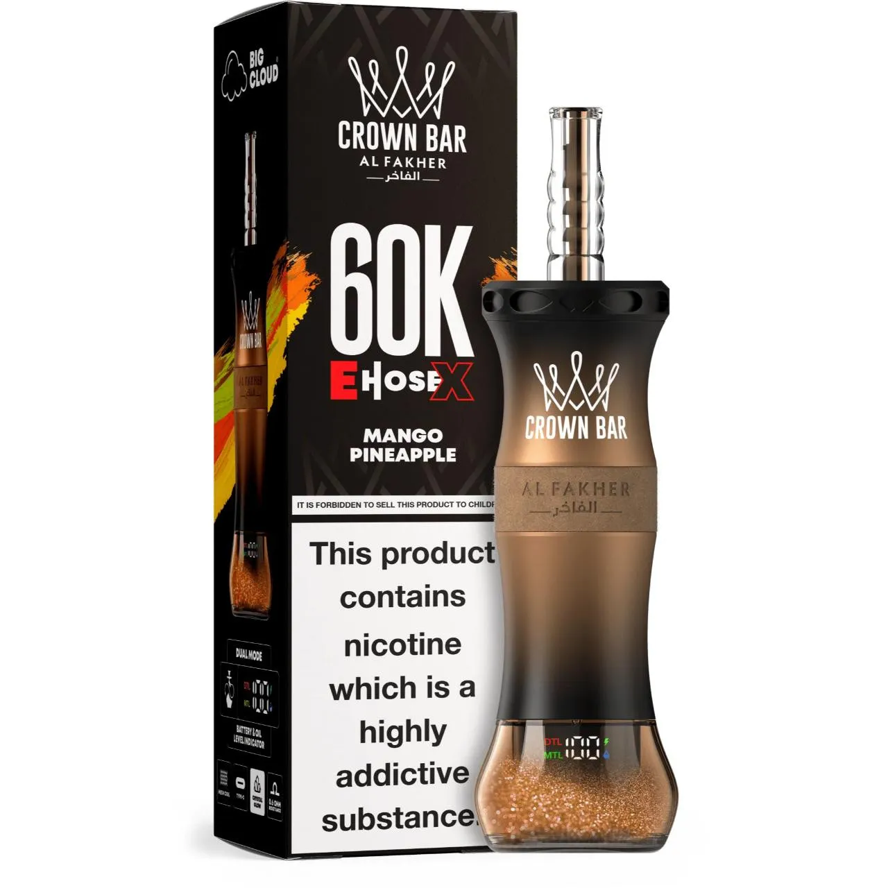 Al Fakher Crown Bar E Hose X 60k Puffs-10パック以上 - 画像 (18)