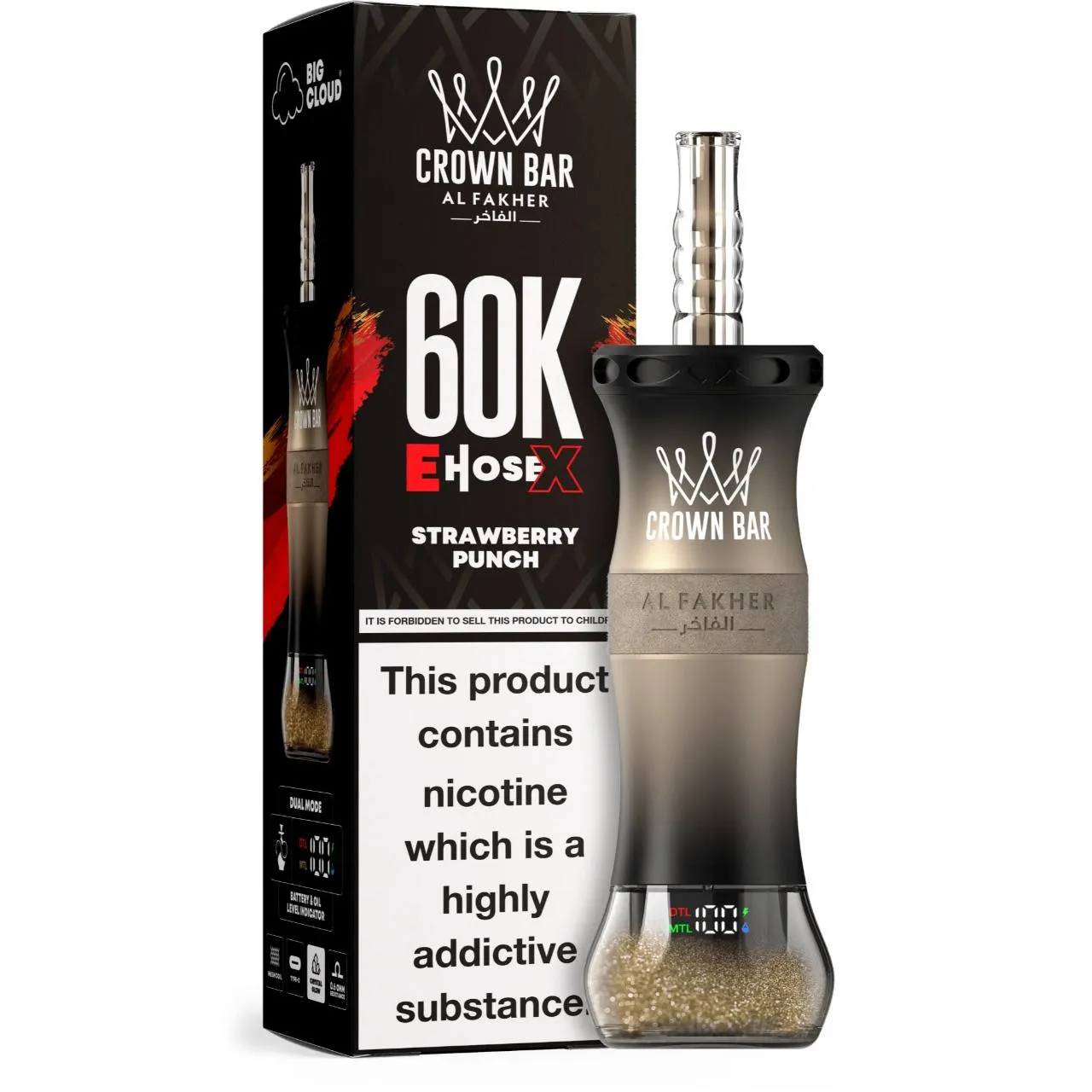 Al Fakher Crown Bar E Hose X 60k Puffs-10パック以上 - 画像 (3)