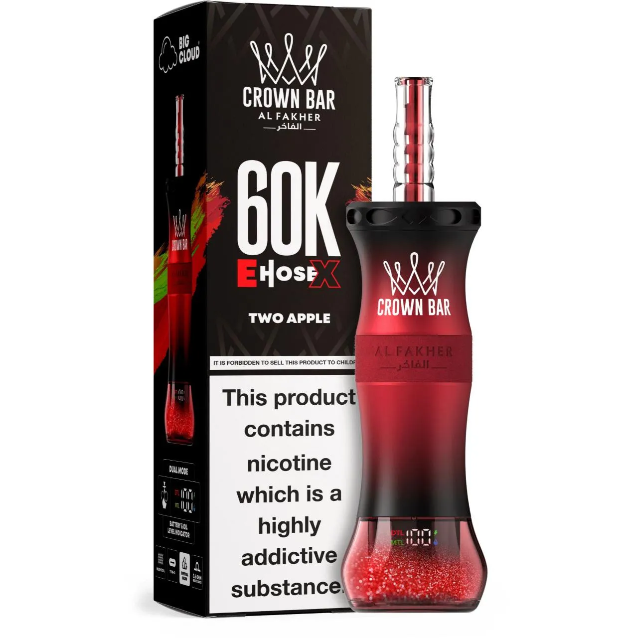 Al Fakher Crown Bar E Hose X 60k Puffs-10パック以上 - 画像 (6)
