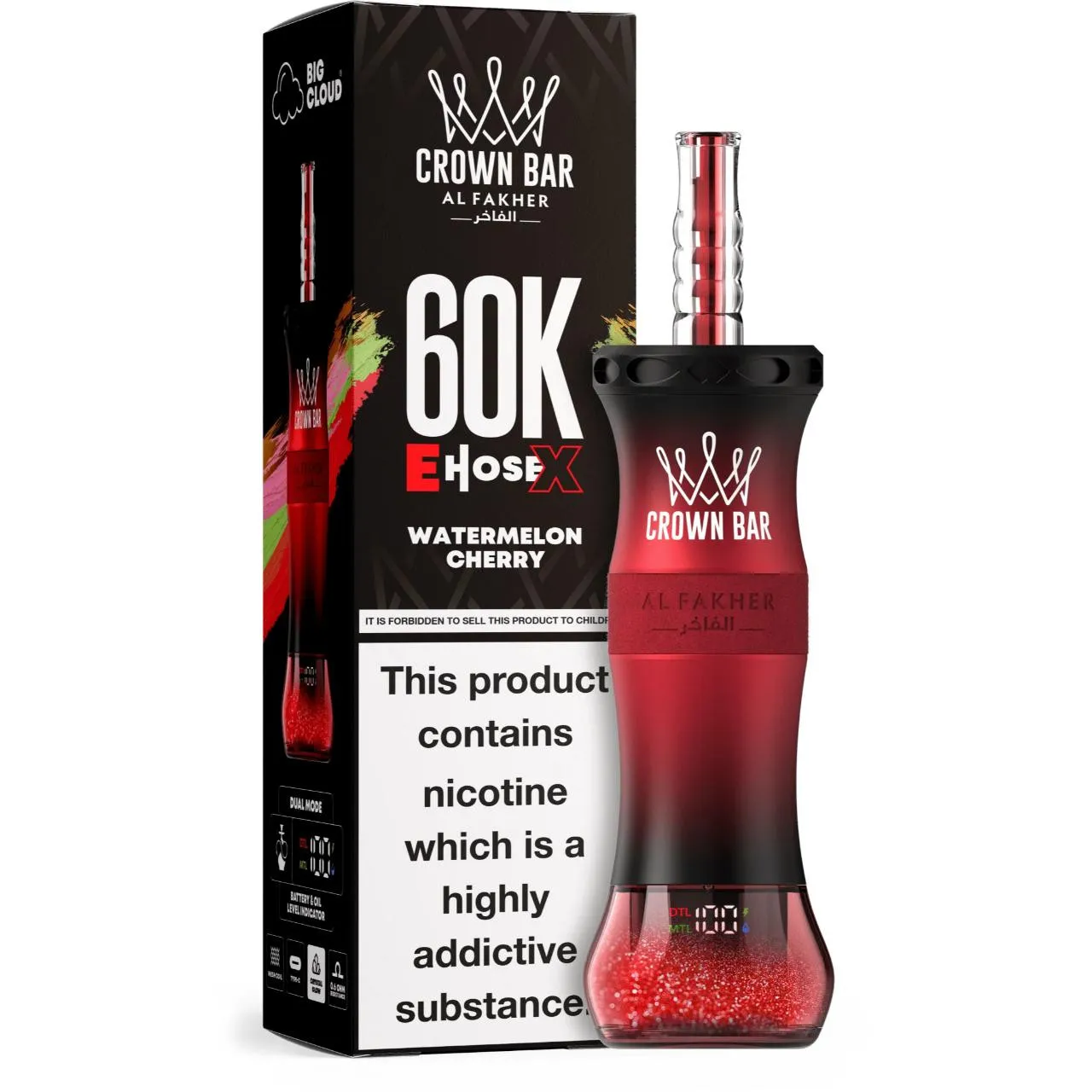Al Fakher Crown Bar E Hose X 60k Puffs-10パック以上 - 画像 (4)