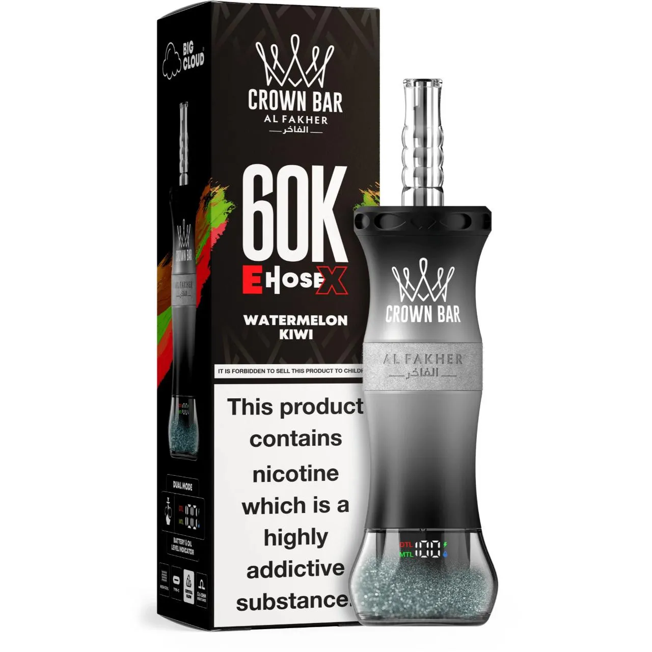 Al Fakher Crown Bar E Hose X 60k Puffs-10パック以上 - 画像 (7)