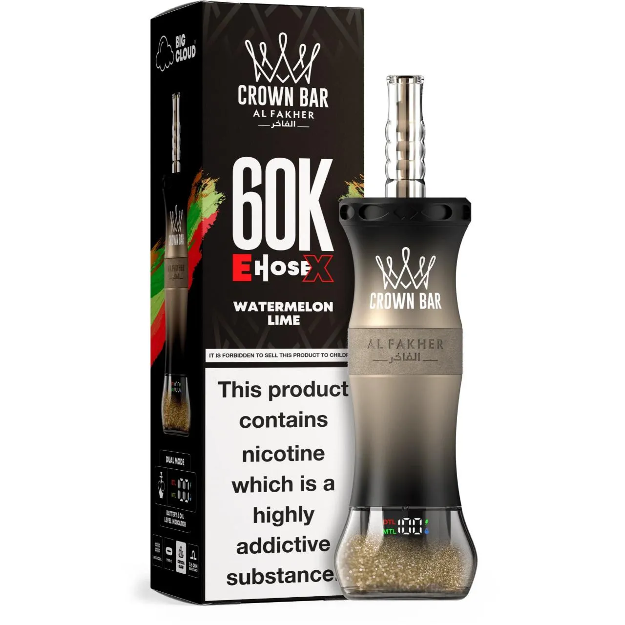 Al Fakher Crown Bar E Hose X 60k Puffs-10パック以上 - 画像 (8)